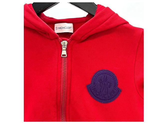 Felpa con cappuccio Moncler Big Logo Kids Rossa Rosso - vista 5