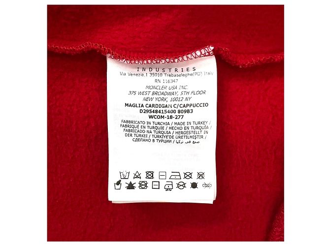 Felpa con cappuccio Moncler Big Logo Kids Rossa Rosso - vista 8