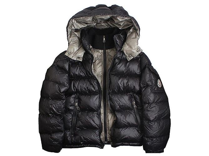 Moncler Blouson matelassé en duvet d'oie noir pour enfants, âge Marron - vue 3