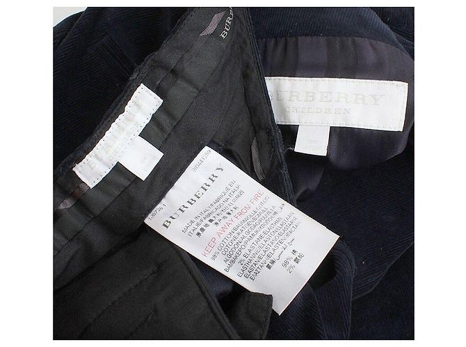 Burberry Completo con Blazer, Pantaloni e Giacca in Velluto a Costine Blu Navy per Bambini, Anni - vista 6