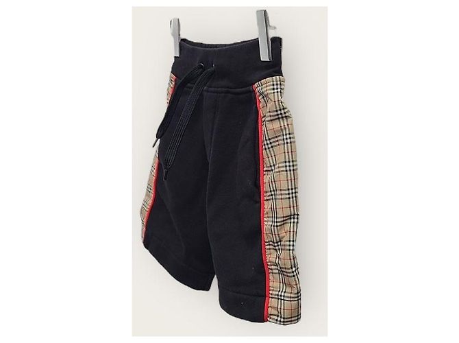 Burberry Short de algodón para bebé con panel lateral negro - vista 2