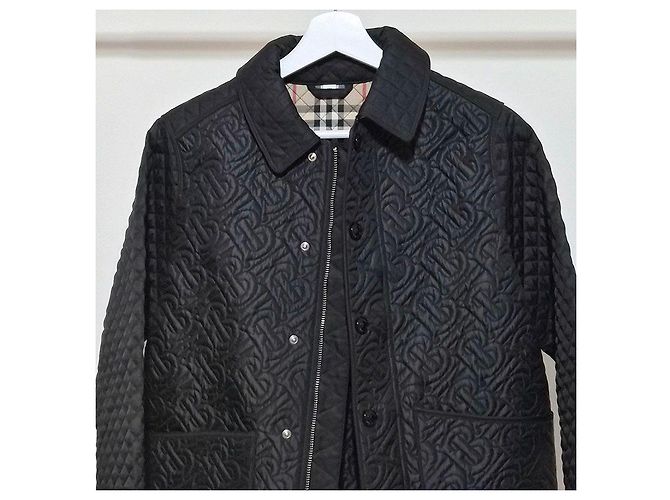Burberry Kids Monogram Quilted Panel Jacket Black - view 4