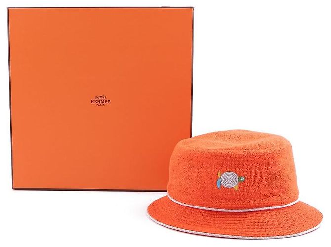 Hermès Bucket Hat Animaux Nattes Rosso - vista 2