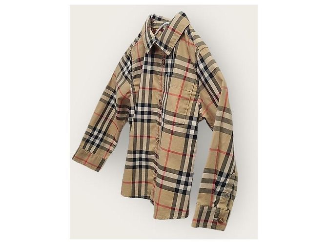 Burberry Camicia in cotone elasticizzato con motivo check vintage per neonato Marrone - vista 2