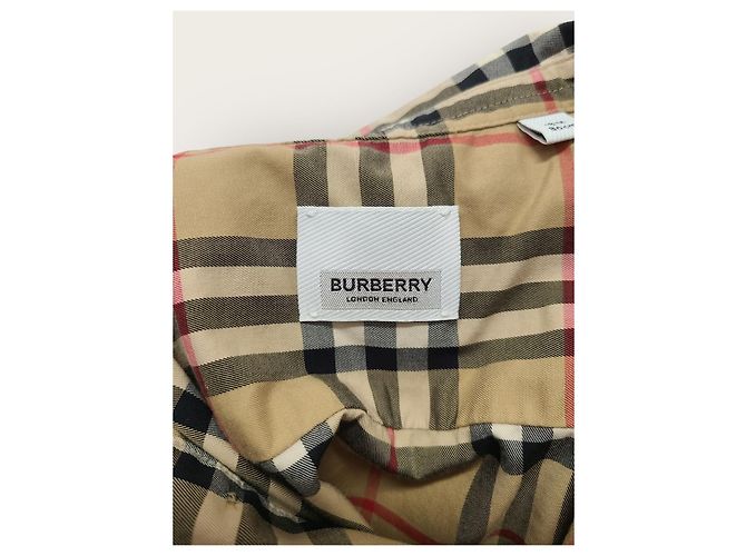 Burberry Camicia in cotone elasticizzato con motivo check vintage per neonato Marrone - vista 3