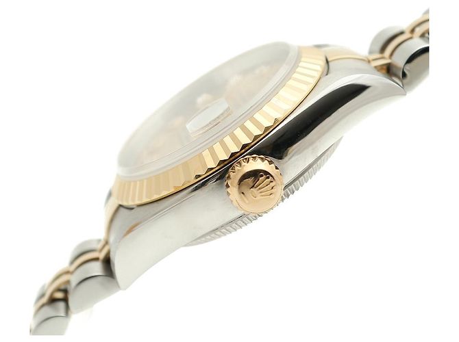 Rolex Orologio Datejust da donna con quadrante in oro champagne e diamanti, combinato, con garanzia D'oro - vista 10