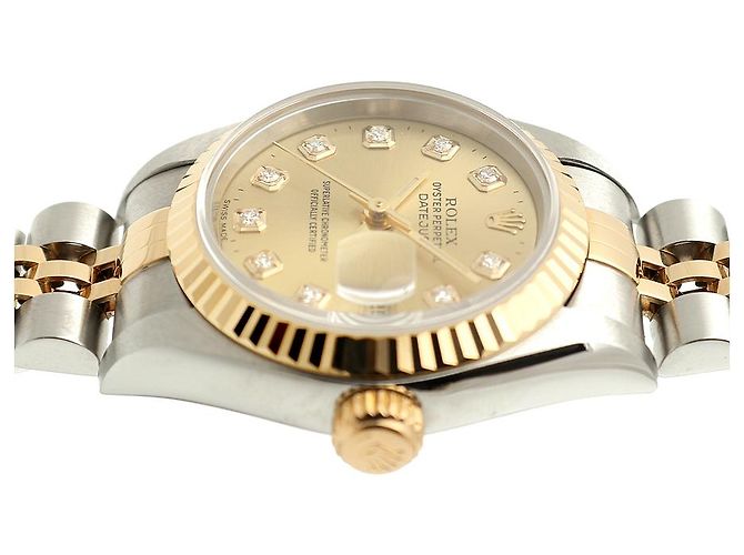 Rolex Orologio Datejust da donna con quadrante in oro champagne e diamanti, combinato, con garanzia D'oro - vista 13