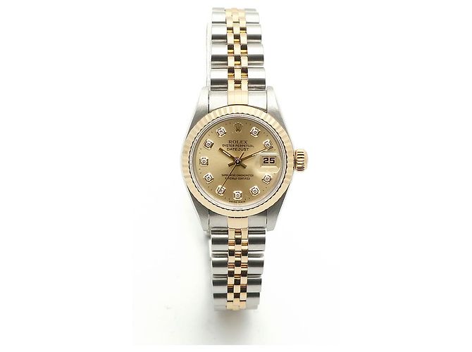 Rolex Orologio Datejust da donna con quadrante in oro champagne e diamanti, combinato, con garanzia D'oro - vista 17