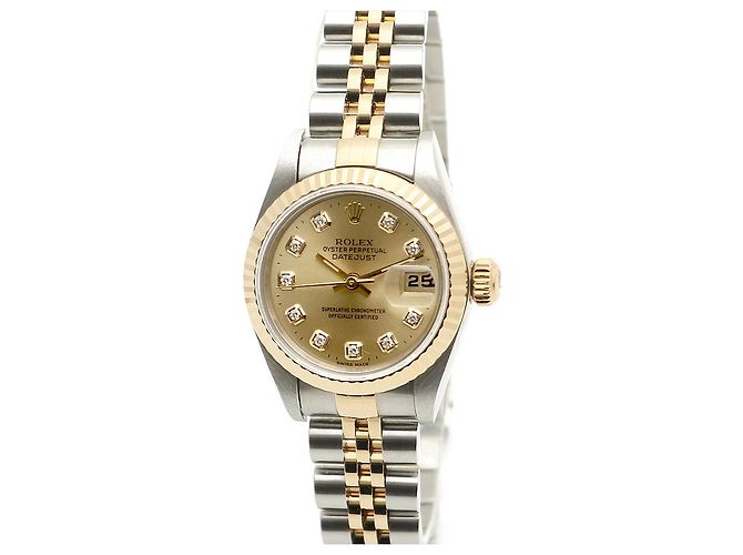 Rolex Orologio Datejust da donna con quadrante in oro champagne e diamanti, combinato, con garanzia D'oro - vista 9