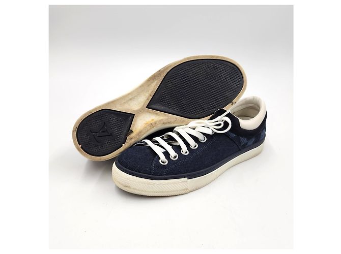 Sneakers in denim Louis Vuitton Blu - vista 4