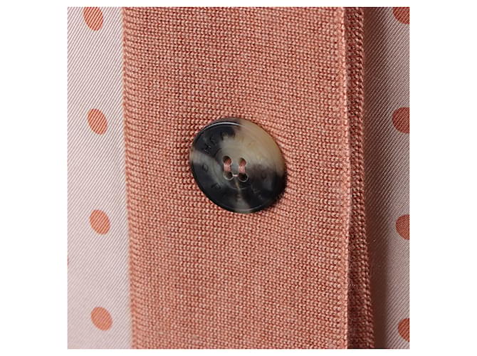 Hermès Cardigan mit Seidenbesatz Rot - Ansicht 4