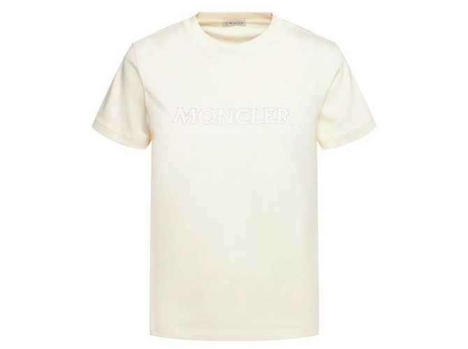 Moncler T-Shirt mit besticktem Logo Elfenbein Weiß - Ansicht 2
