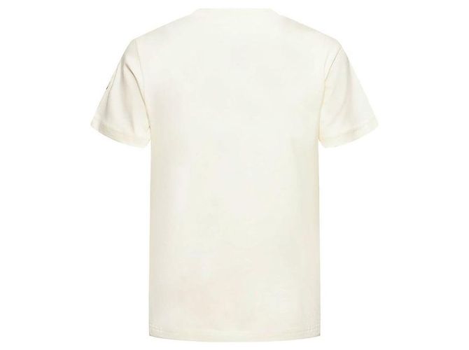 Moncler T-Shirt mit besticktem Logo Elfenbein Weiß - Ansicht 3