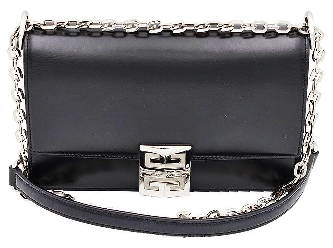 Givenchy Piccola borsa a tracolla in pelle nera con scatola e catena Nero - vista 2