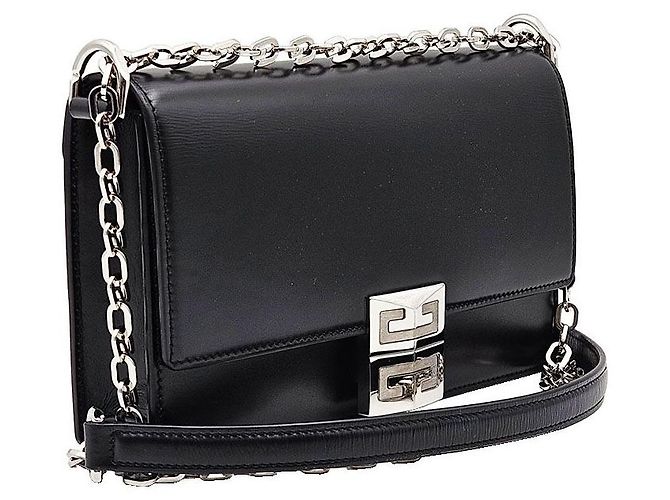 Givenchy Piccola borsa a tracolla in pelle nera con scatola e catena Nero - vista 4