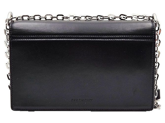 Givenchy Piccola borsa a tracolla in pelle nera con scatola e catena Nero - vista 5