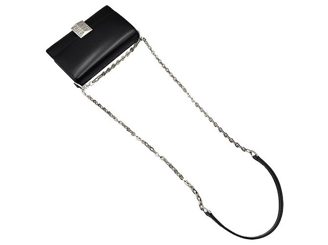 Givenchy Piccola borsa a tracolla in pelle nera con scatola e catena Nero - vista 6