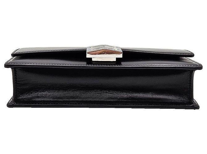 Givenchy Piccola borsa a tracolla in pelle nera con scatola e catena Nero - vista 7