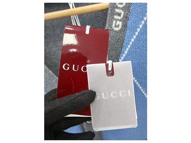 Gucci Argyle-Muster Strickjacke aus Wolle und Kaschmir XXL Mehrfarben - Ansicht 7