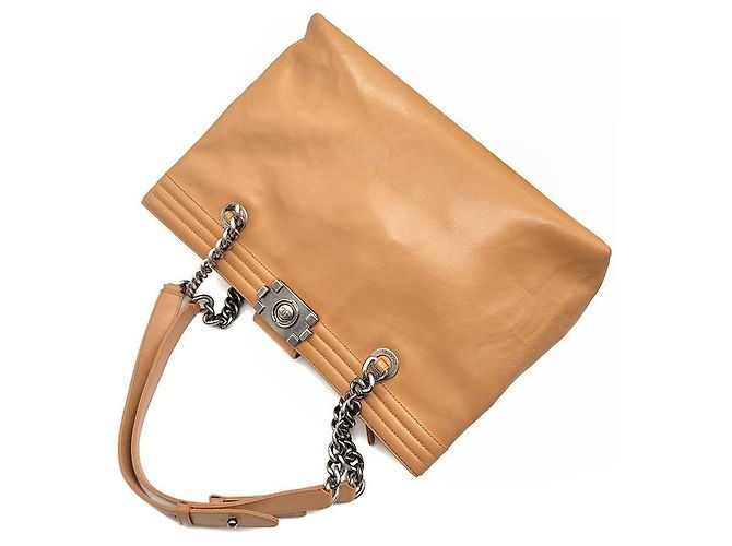 Chanel Borsa a tracolla Boy con catena Arancione - vista 4
