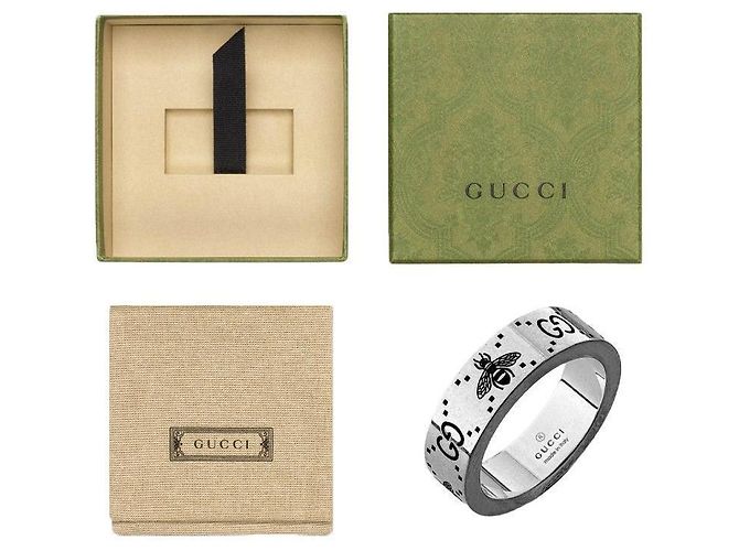Gucci Anello GG in argento non inciso Multicolore - vista 10