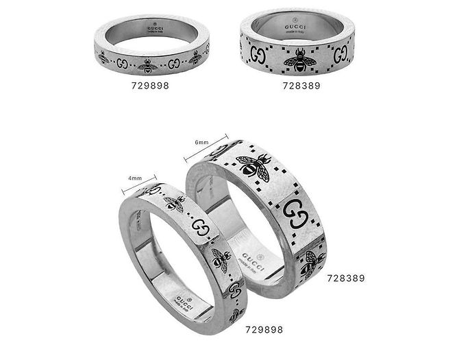 Gucci Anello GG in argento non inciso Multicolore - vista 3