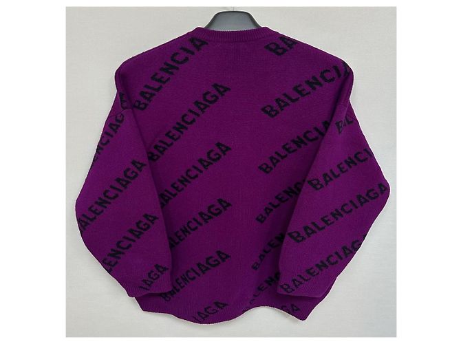 Balenciaga Suéter de malha oversized com logo Preto - vista 2