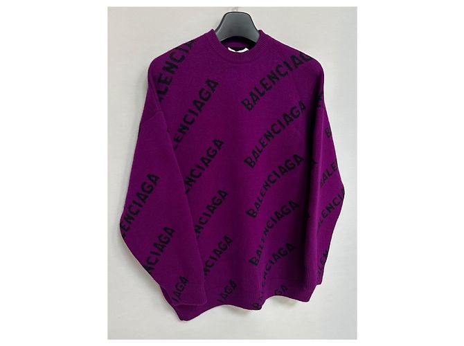 Balenciaga Suéter de malha oversized com logo Preto - vista 3