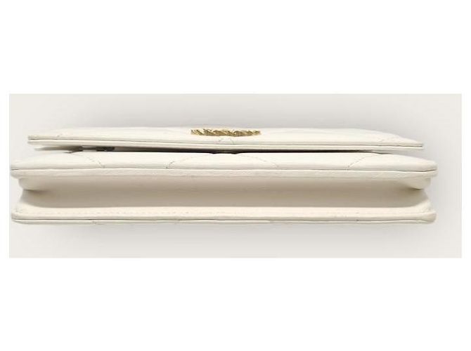 Chanel Borsa a tracolla in agnello bianco e oro - vista 7
