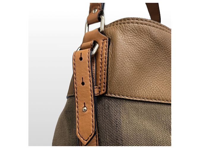 Burberry Ashby Medium Canvas Check Hobo Bag Braun - Ansicht 5