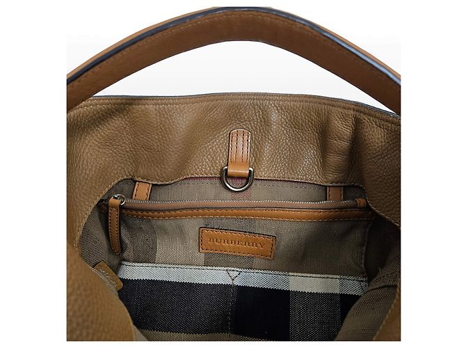 Burberry Ashby Medium Canvas Check Hobo Bag Braun - Ansicht 8