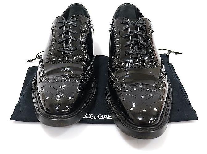 Dolce & Gabbana Scarpe stringate BUDAPESTER in vernice nera e cristalli da donna Nero - vista 2