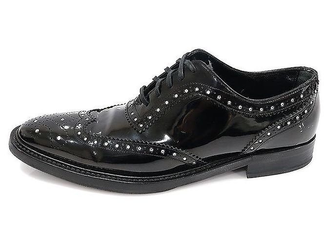 Dolce & Gabbana Scarpe stringate BUDAPESTER in vernice nera e cristalli da donna Nero - vista 4
