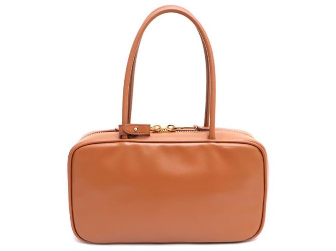 Miu Miu Bolso Tote de Asa Superior de Cuero y Bolso de Hombro Tamaño Mediano Castaño - vista 13