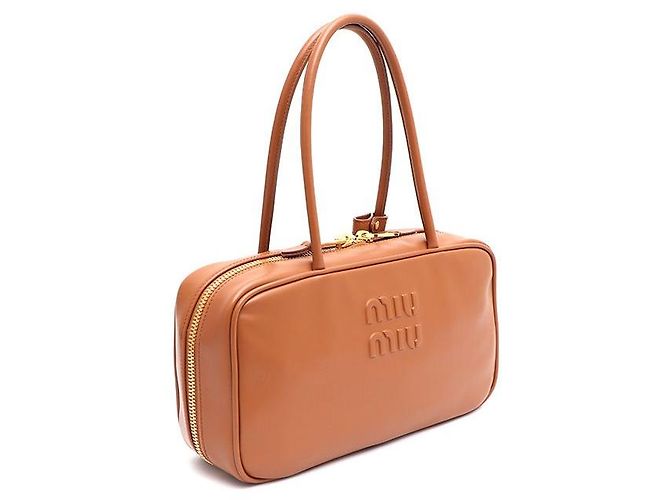 Miu Miu Bolso Tote de Asa Superior de Cuero y Bolso de Hombro Tamaño Mediano Castaño - vista 2