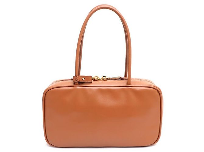 Miu Miu Bolso Tote de Asa Superior de Cuero y Bolso de Hombro Tamaño Mediano Castaño - vista 4
