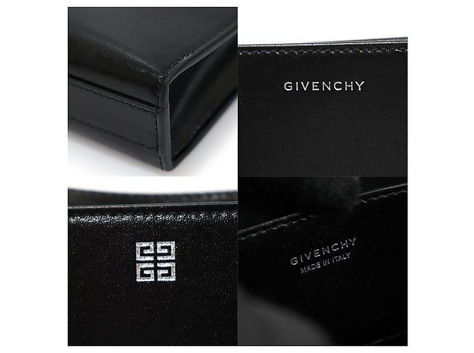Givenchy Borsa a tracolla quadrata UNIFORM con logo in pelle di vitello nera lucida Nero - vista 7