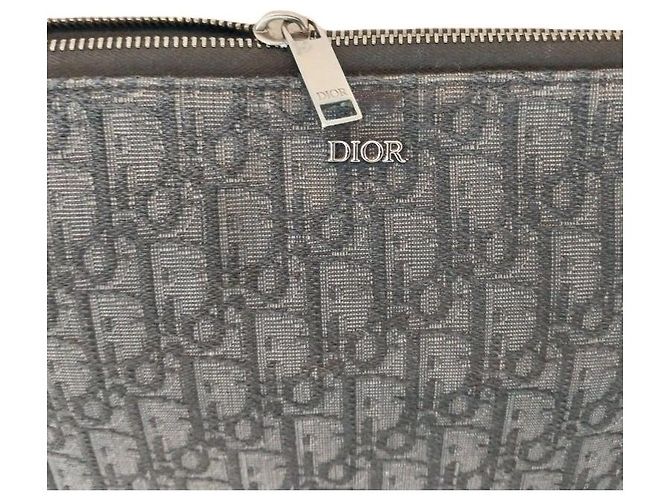 Dior Clutch con tracolla Oblique Jacquard Argento Unisex Marrone - vista 5