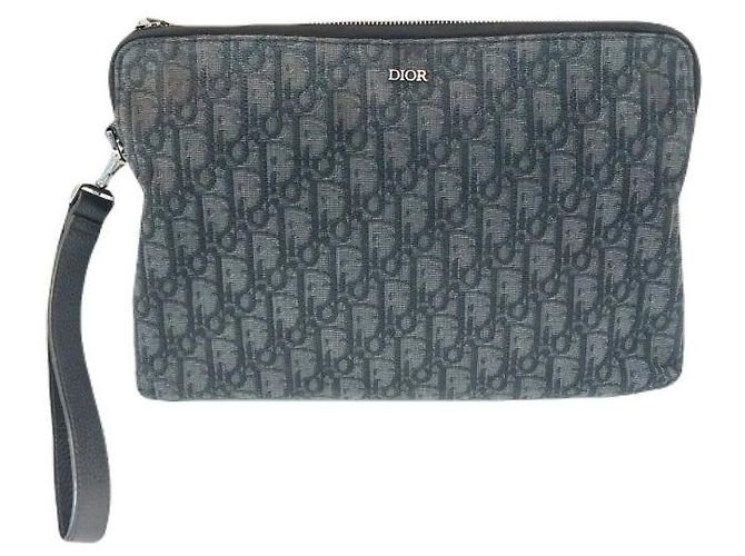 Dior Clutch con tracolla Oblique Jacquard Argento Unisex Marrone - vista 8