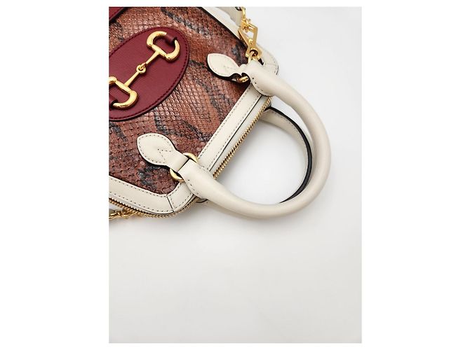 Horsebit 1955 Gucci Mini sac Horsebit Python Multicolore - vue 10