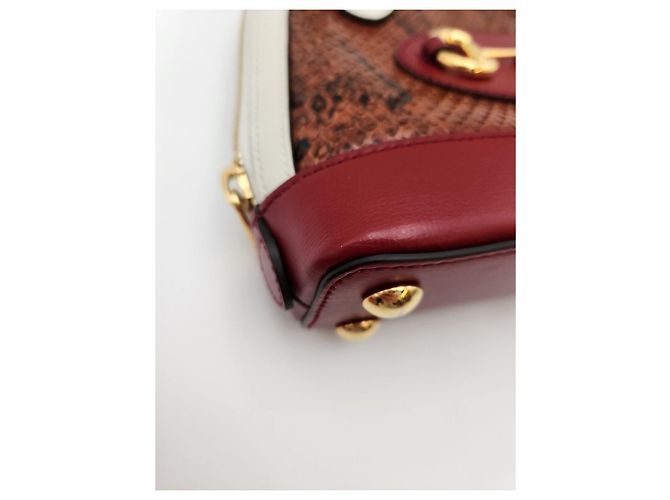 Horsebit 1955 Gucci Mini sac Horsebit Python Multicolore - vue 12