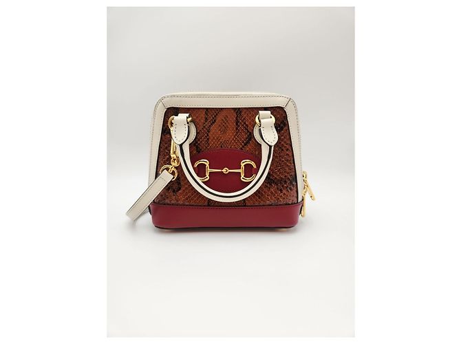 Horsebit 1955 Gucci Mini sac Horsebit Python Multicolore - vue 5