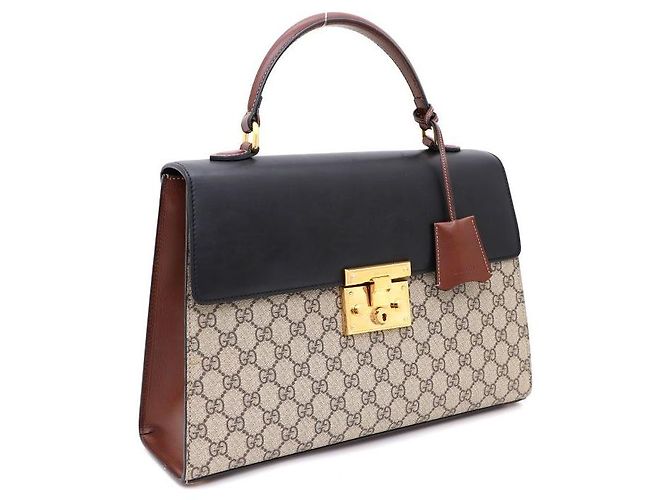 Padlock Gucci Borsa Tote con manico superiore e lucchetto Marrone - vista 2