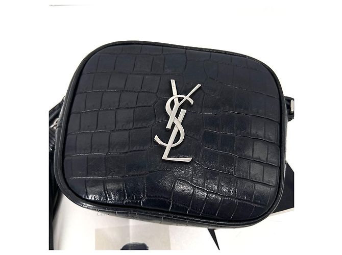 Saint Laurent Mini borsa a tracolla in pelle monogramma nera Nero - vista 5
