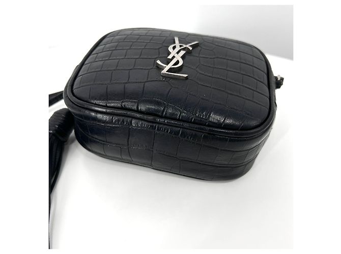 Saint Laurent Mini borsa a tracolla in pelle monogramma nera Nero - vista 6
