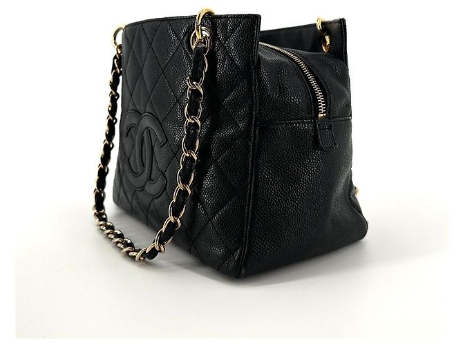 Chanel Borsa a spalla quadrata in caviar Nero - vista 3