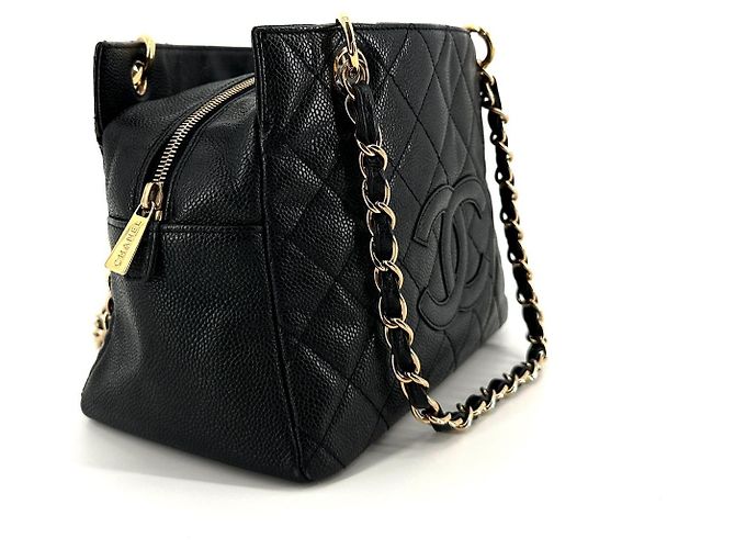Chanel Borsa a spalla quadrata in caviar Nero - vista 4