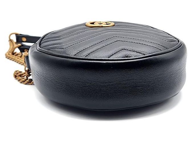 Gucci Borsa a tracolla mini rotonda Marmont Nero - vista 7