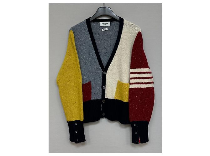 Thom Browne Multicolor Mohair-Tweed-Cardigan - Ansicht 3
