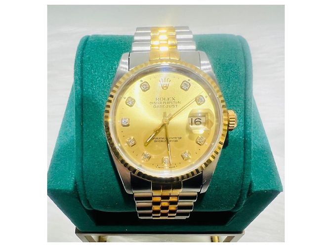 Rolex Orologio Datejust Oro Combi Diamanti da Uomo D'oro - vista 2